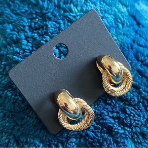 ⚜️3 for $30⚜️ Gold Tone Geometric Textured Dangle Earrings (Art Deco, Drop)
